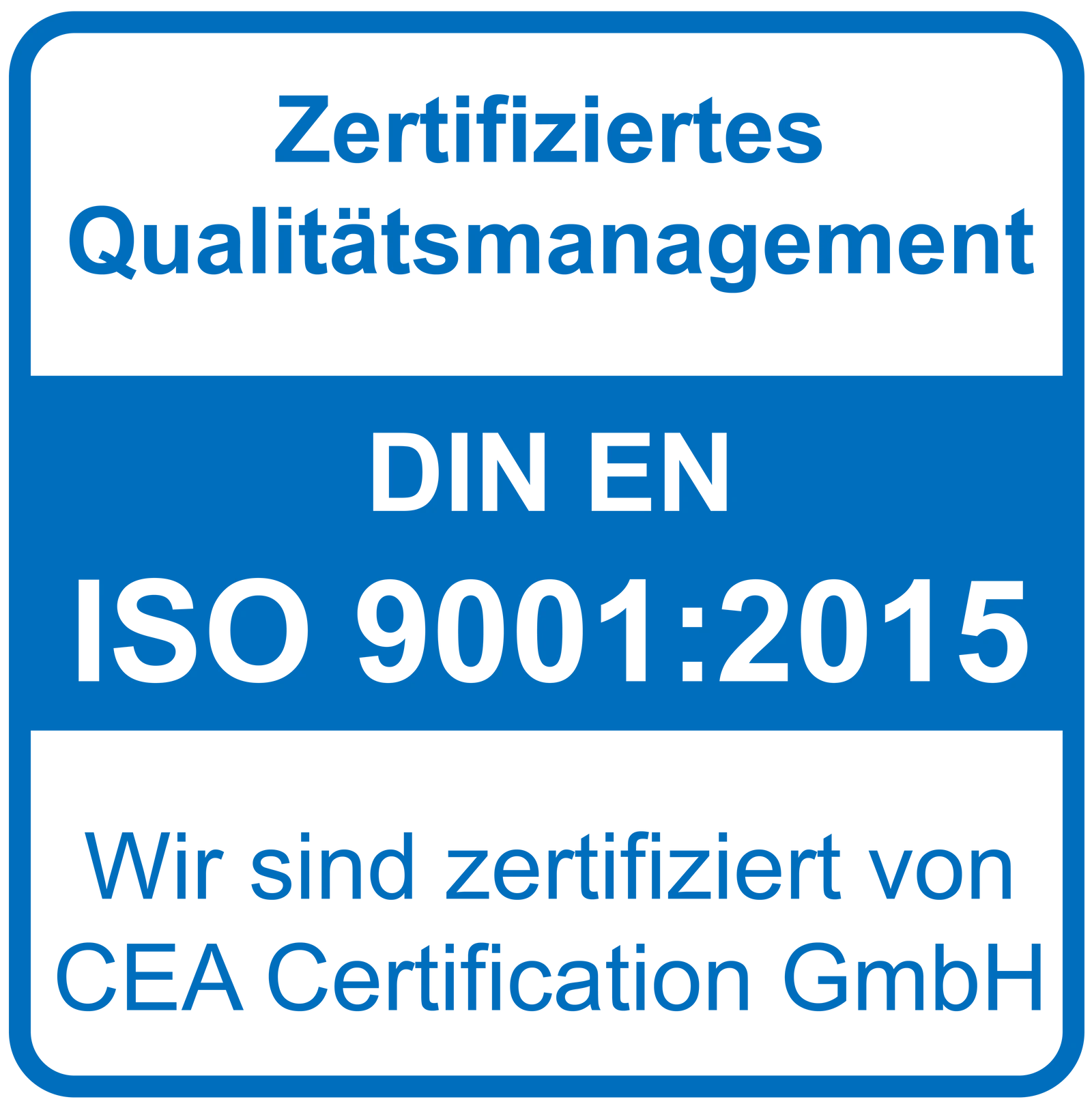 ISO 9001-Zertifikat für Qualitätsmanagement