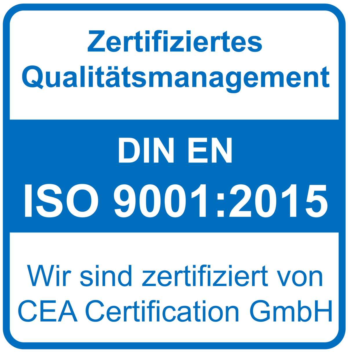ISO 9001-Zertifikat für Qualitätsmanagement